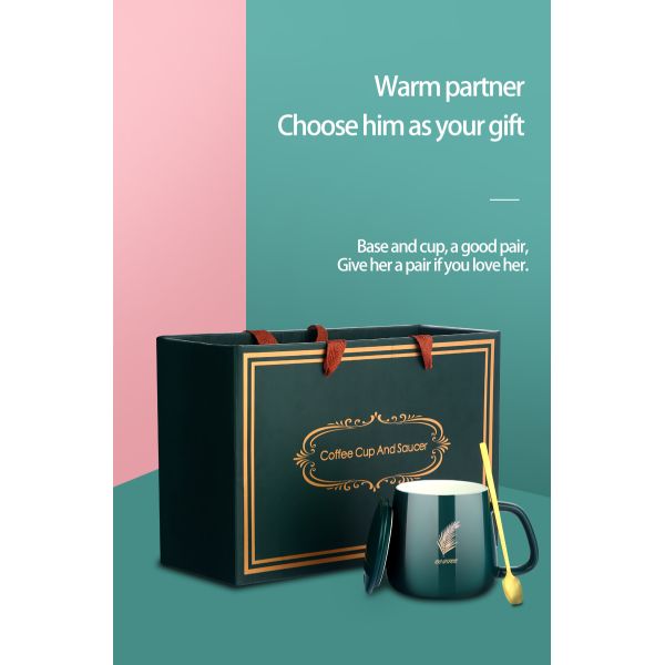 2023 Hot Sell Smart Ceramic Sublimation Coffee Cup Mugs, Constant Temperature 55 Degree Usb Electric Coffee Mug Warmer