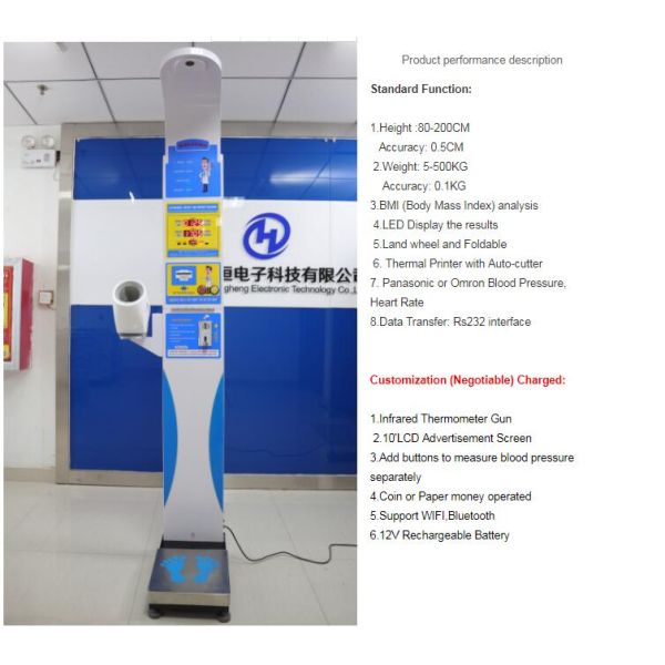 Ultrasonic Height And Weight Measuring Scale With Digital Blood Pressure Machine DHM-800B