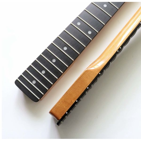 Custom Grand 22 Fret Roasted Maple Electric Guitar Neck for Handmade Tele Guitar Kits Gloss Finished with Bone Nut