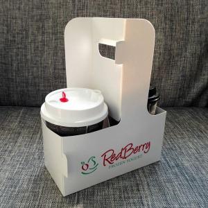 Eco - Friendly Disposable Coffee Cup Carrier Coffee Kraft Paper Cups Holder