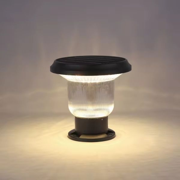 LED Solar Pillar Light With High-Efficiency Solar Panel Long Battery for Fence & Driveway