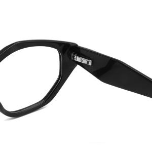 Black Irregular Acetate Frame Glasses Optical Transparent Lens