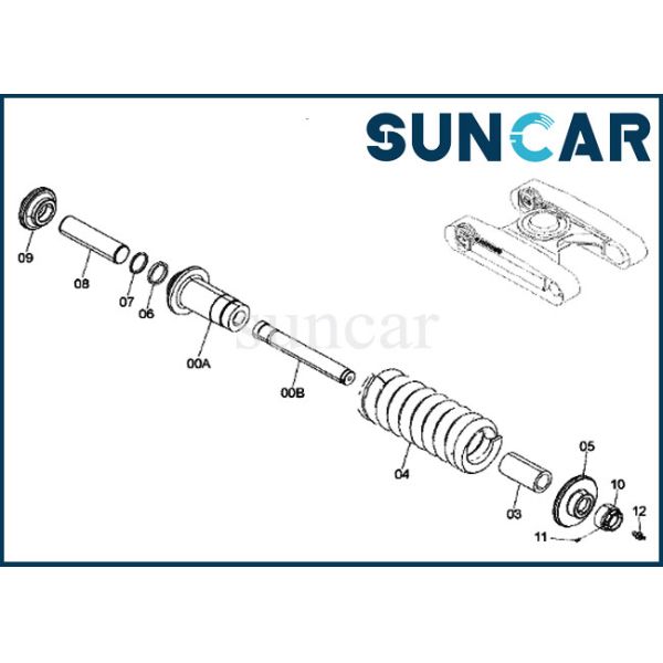 CYL.ASSY 9243509 Track Seal Adjuster Seal Repair Kit Fits Excavator Hitachi ZX330-3