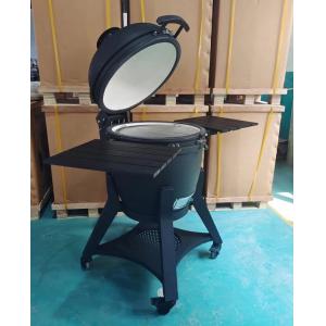 Ceramic 22 Inch Kamado Grills BBQ Bubble Black Glaze Surface