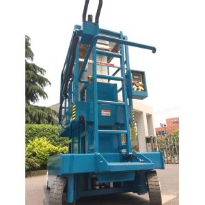 Blue Hydraulic Aerial Work Platform Dual Mast With 10m Working Height