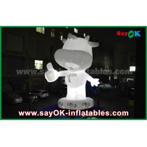 Custom Inflatable Cartoon Characters White Cattle 10m Height