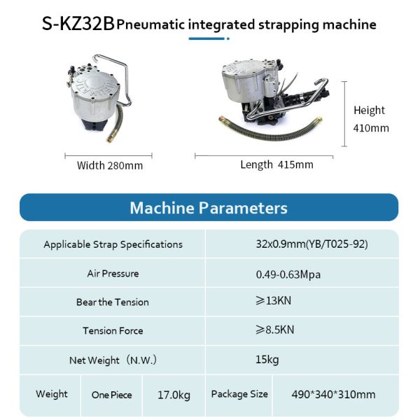 Pneumatic Hand Metal Banding Machine Strapping Tools Combination