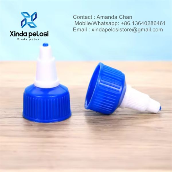 Various Color Long Nozzle Screw Twist Top Cap For Cosmetics Bottles