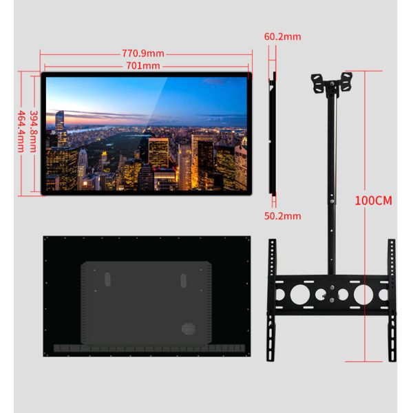 Dobule Sides Vertical Advertising Screen Digital Signage 55 Inch Roof Mount 700nits