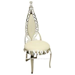 Gold Stainless Steel Commercial Wedding Banquet Chair Leather Velvet