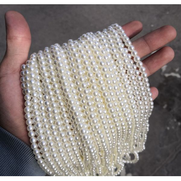 wholesale 4-16mm high quality ABS imitation pearl with hole raw white pearl DIY bag necklace accessories
