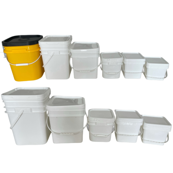 Customizable Food Storage Bucket with Handle in White PP Plastic