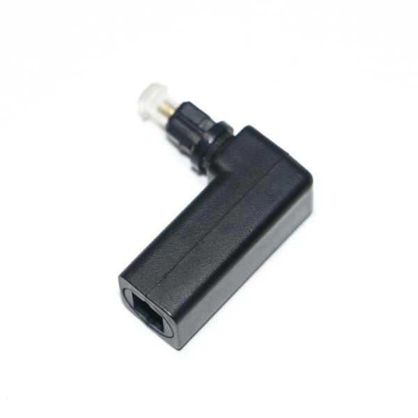 Toslink Female to Toslink Male Optical 90 Degree Right Angle Audio Cable Adapter Stereo Audio Converter 360 Rotates