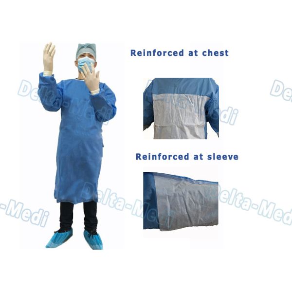 Ultrasonic Bonding Disposable Examination Gowns , Impervious SMMS Disposable