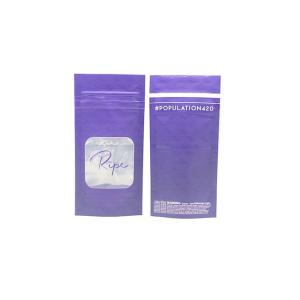 Custom Logo Purple Plastic Stand up Zip Lock Pouch Packaging Mylar Bags with