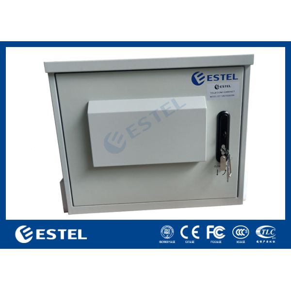 Polyester Powder Coating Outdoor Telecom Cabinet With Two AC220V 50Hz Fans ET6060500A-9U
