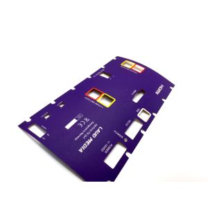 Graphic Overlay Screen Printed Polycarbonate Label With Adhesive Backing And