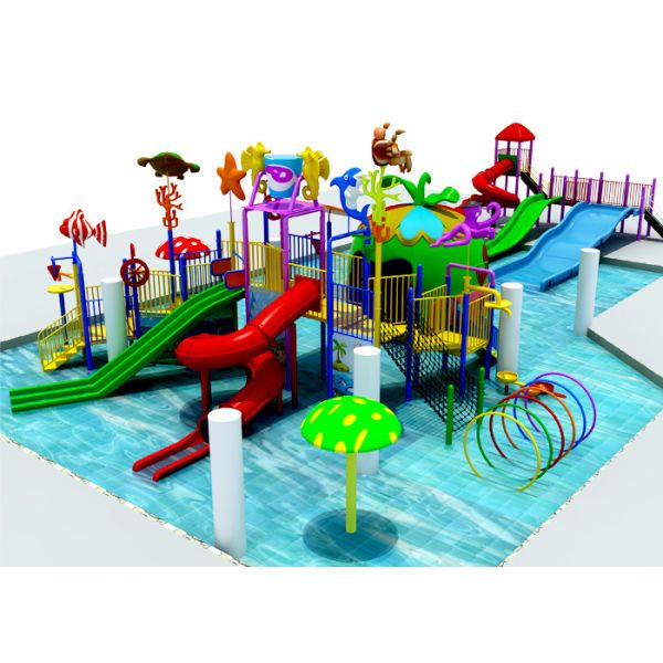 Swimming Pool Water Park Construction , kids outdoor Aquatic Playground Equipment