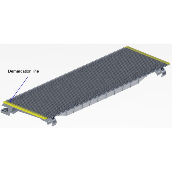 Type 1400 Escalator Step 400 Grey Aluminum Pallet With 2 Sides Yellow Demarcatio