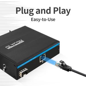 Industrial PoE Media Converter 10/100M Fast Ethernet 15.4W/30W SFP Fiber For IP