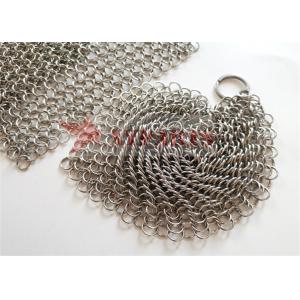 Ring Mesh Screen Type 4 Inch 304 Kitchen Stainless Steel Chain Mail Scrubber