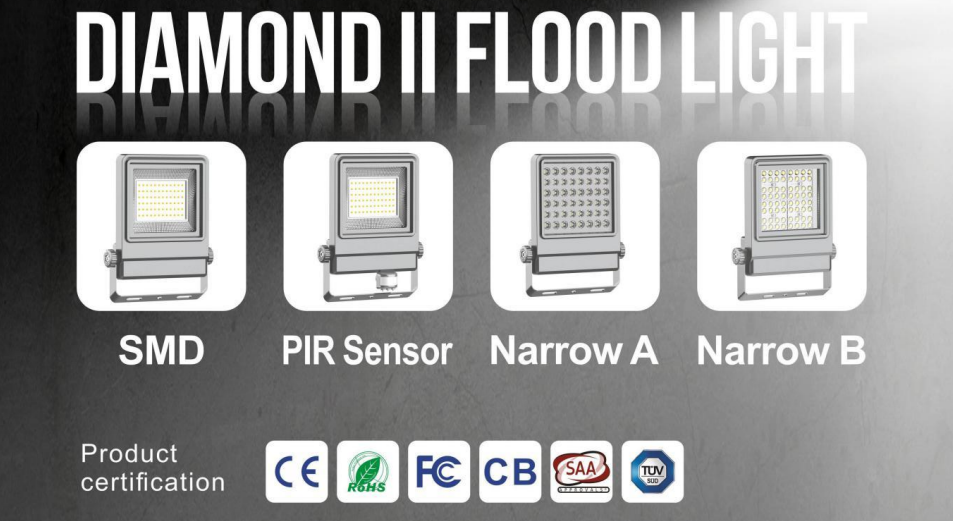 IP66 10-300W Adjustable Aluminum High Power LED Flood Light For With Isolated Waterproo Outdoor Spaces Sports Facilities
