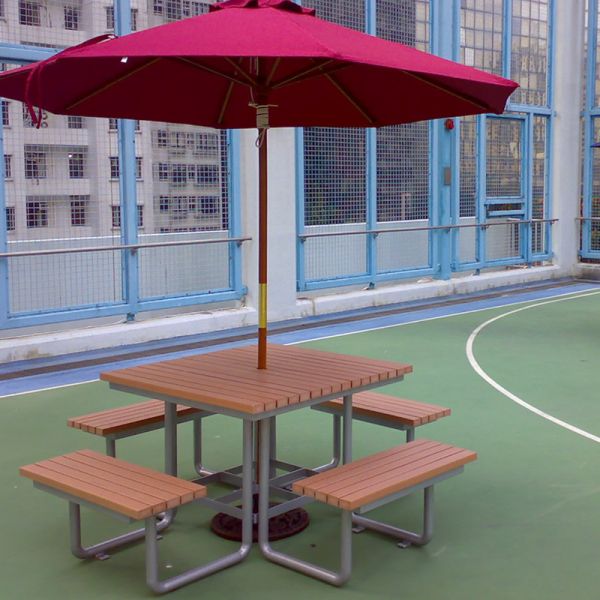 Modern Mild Steel Outdoor Table Benches Waterproof Anti Rust Durable