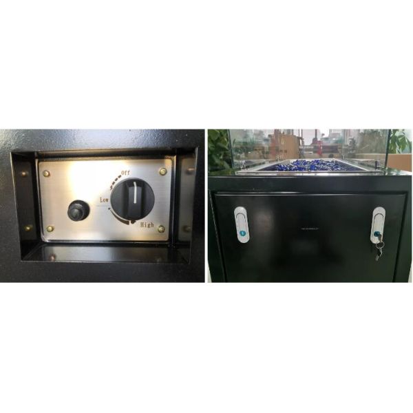 Modern Metal Black Painted Rectangular Gas Burning Smokeless Fire Table