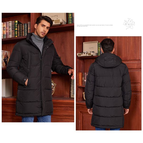usiness-Style Long Hooded Winter Thickened Down Jacket – Your Winter Warmth Guardian