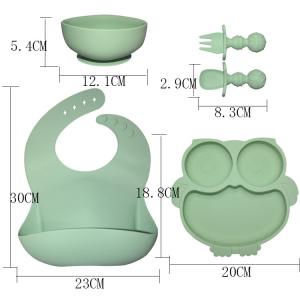 MHC Baby Silicone Feeding Plates 6 Pcs Sets Nontoxic Baby Tableware Food Tray