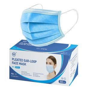 Wholesale Disposable Protective Mask Blue 3ply Woven Face Mask Earloop