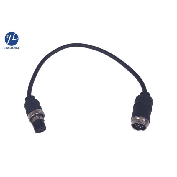 Waterproof  6Pin Female To Male Aviation Cable Car Camera Monitoring System 