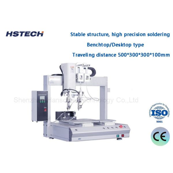 Buy Manual Programming Double Soldering Tip Robotic Soldering Machine For PCB Assembly at wholesale prices