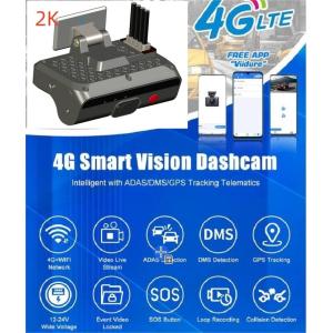 4G Dashboard Dual Camera AI ADAS DMS Driver Face Recognition with H.264/H.265