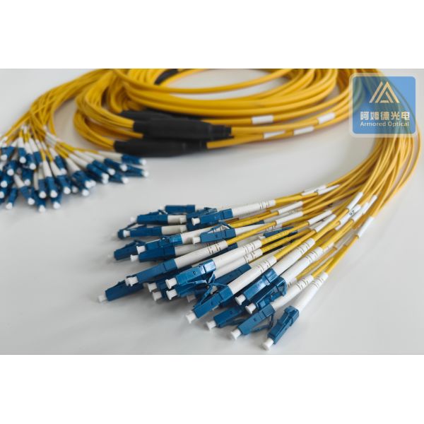 48F SM Flexible Armored Fiber Patch Cord With LC UPC Yellow LSZH 6.0mm