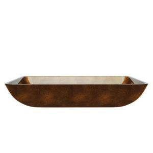 Easy Clean Tempered Glass Vessel Sink Russet Brown Table Top Wash Basin Standard