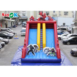 Spiderman Cartoon Dual Lane Inflatable Water Slides