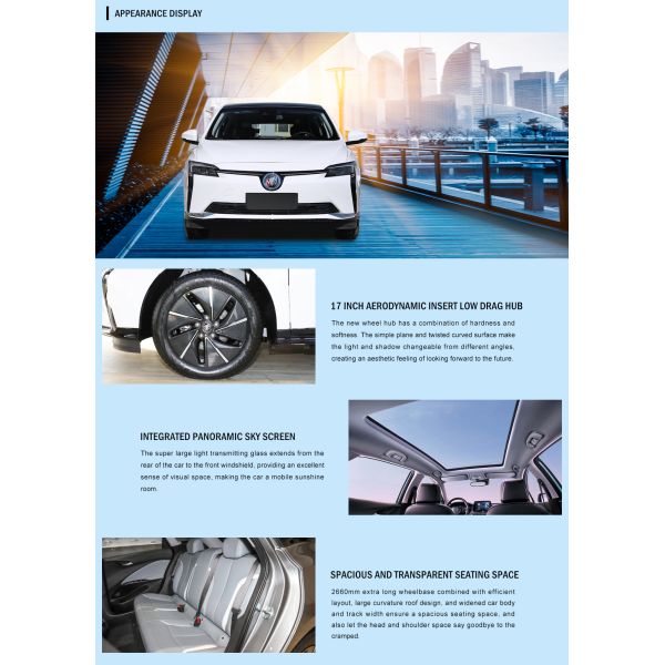 2023 2024 Energy Vehicles SAIC-GM Buick-Milan 6 Model EV Cars with Fast Charging Equipment within Rear-engine Rear-drive