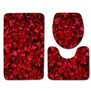 Romantic Valentine'S Day Toilet Mat Set 3 Piece Bath Rug Set non slip