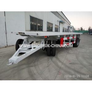 15 Tons Heavy Duty Semi Trailers , 8 Wheels 2 Axles Flatbed Truck Trailer