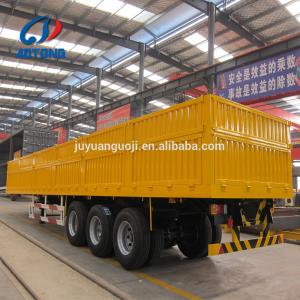 China Flatbed Semi Trailers With Detachable Wall For Grain Transport on sale