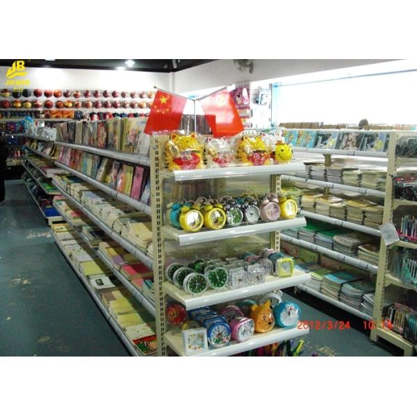 Buy Four Layer Steel Display Racks For Stationery Shop Light Duty Buckle Back Panel at wholesale prices