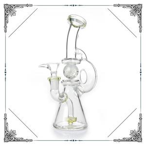 8.2 Inches Height Glass Recycler Mixed Color With Night - Luminous Ball