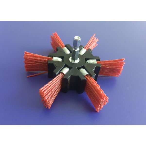 Buy 100mm Rotary Nylon Filament Flap Brush 6mm Power Drill Hexagonal Shank at wholesale prices