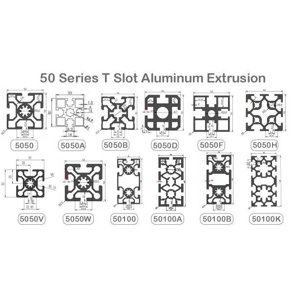 Industrial Extruded Aluminum T Slot Profile Frame 50 Series 80 20