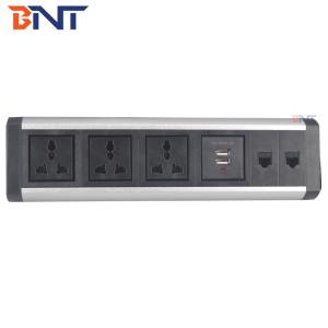 Aluminum alloy office furniture multimedia clamp mount table socket