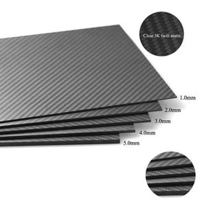 Quality 0.5mm - 12mm Thickness 3K Carbon Fiber Plate Laminate Twill Weave Panel Sheets for sale
