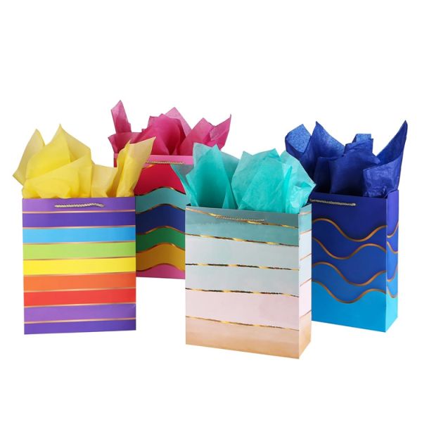 Custom Order Paper Jewelry Gift Shopping Cardboard Paper Bags with Hand Length Handle