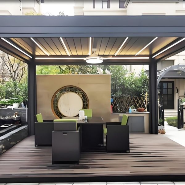 Adjustable Functions and Controls for Metal Garden Shade Full Closure to Full