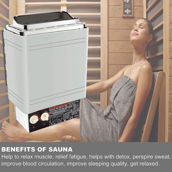 Modern Electric Sauna Heater Stove Dry Steam Bath with Internal Controller Spa Shower for Home Hotel Stainless Steel Sauna Room
